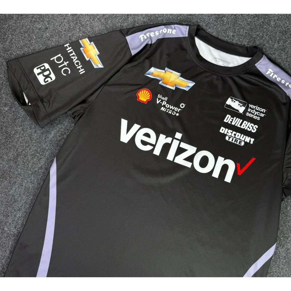 IndyCar Jersey Joseph Newgarden #2 Short Sleeve Shirt Verizon Men's Size L F1